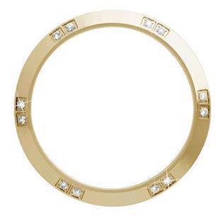 Beautiful gold plated top ring with 12 white sapphires, TCG32-12